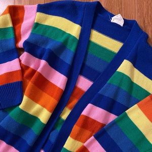 Rainbow Striped Sweater / Cardigan